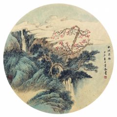 韦韬作品山水扇面37