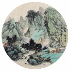 韦韬作品山水扇面28