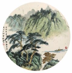 韦韬作品山水扇面27