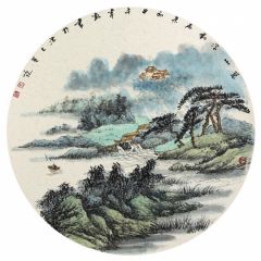 韦韬作品山水扇面26