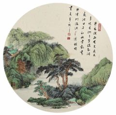 韦韬作品山水扇面25
