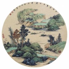 韦韬作品山水扇面21