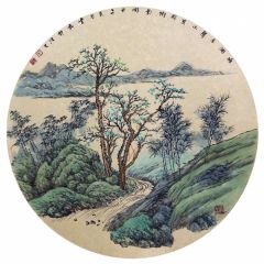 韦韬作品山水扇面19