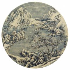 韦韬作品山水扇面18