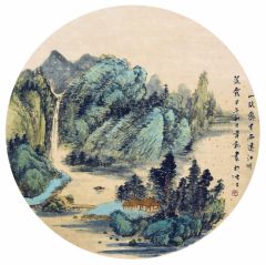 韦韬作品山水扇面16