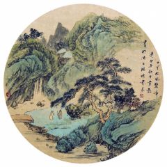 韦韬作品山水扇面15
