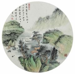 韦韬作品山水扇面11