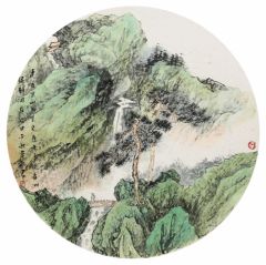 韦韬作品山水扇面09