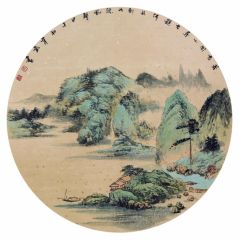 韦韬作品山水扇面08