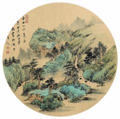韦韬作品山水扇面07