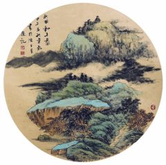 韦韬作品山水扇面05
