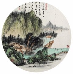 韦韬作品山水扇面04
