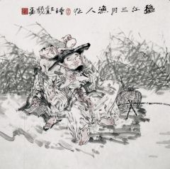 张立奎作品秋江三月渔人忙