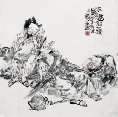 张立奎作品三仙叙旧图