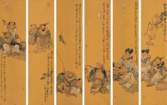 张立奎作品金酒六条屏