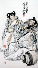 张立奎作品酒逢知己图