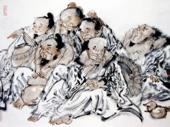 张立奎作品群仙醉酒图 (局部)