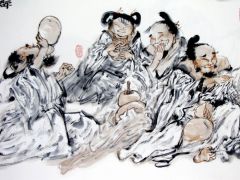 张立奎作品群仙醉酒图 (局部)