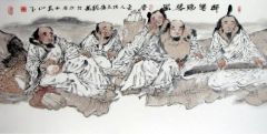 张立奎作品群仙听琴图(局部)