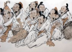 张立奎作品群仙赋酒图(局部)