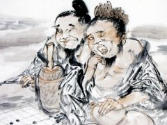 张立奎作品七贤调心图(局部)