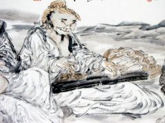 张立奎作品七贤调心图(局部)