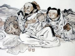 张立奎作品七贤调心图(局部)