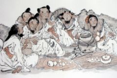 张立奎作品群仙醉酒图(局部)