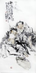 张立奎作品和合二仙醉酒归