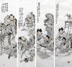 张立奎作品古贤仕女图三