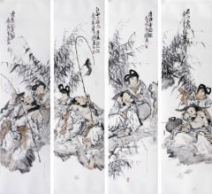 张立奎作品垂钓图