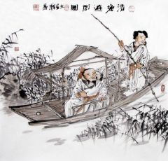 张立奎作品清塘游闲图