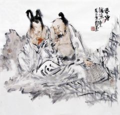 张立奎作品春塘论鱼