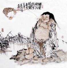 张立奎作品仙童刘海戏金蟾图