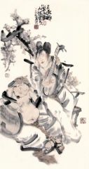张立奎作品三更醉夜图