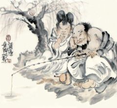 张立奎作品清塘垂钓