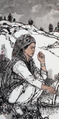 马未定作品卖水果的女孩