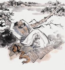 陈燕侬作品醉卧松树下