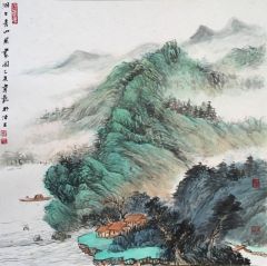 韦韬作品湖上青山展画图