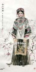 崔虹作品丹巴早春