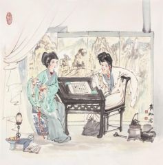 崔虹作品对弈