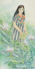 崔虹作品鹤望兰-独龙族