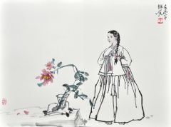 类维顺作品牡丹花开