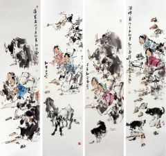 徐新平作品四条屏