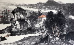 杨永林作品长烟落日
