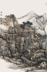 韩敬伟作品太行石屋图