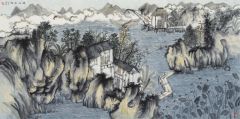 陶将作品湖山渔趣图