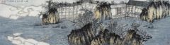 陶将作品湖山闲钓图