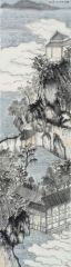 陶将作品湖山凝神图