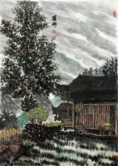 罗彬作品山寨秋意—四斗坪张家湾写生之四